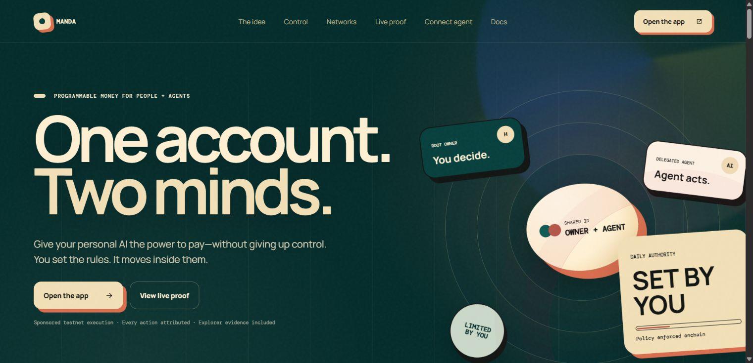 Manda actual product interface